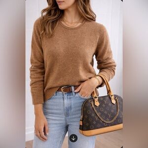 Charter Club Crewneck Sweater in Warm Brown